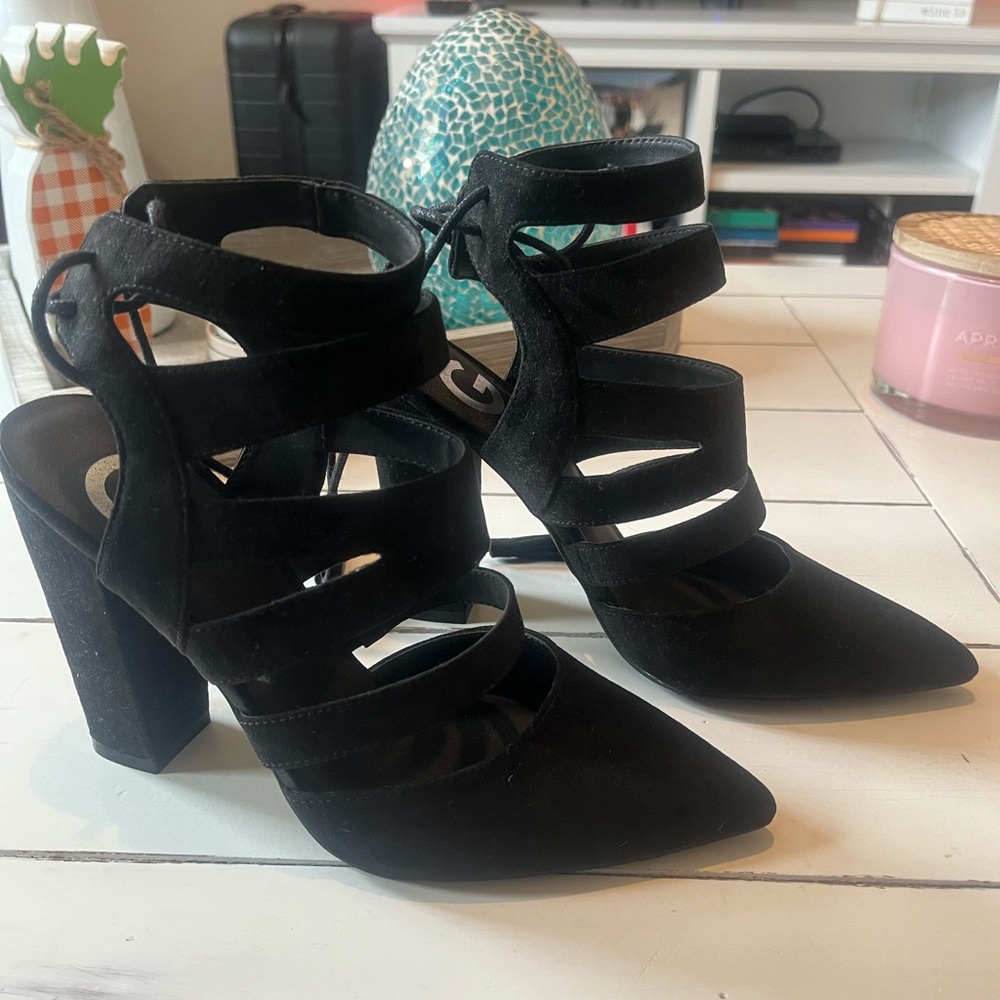 Elegant Black Strappy Heels